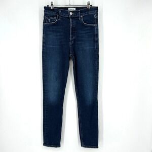 AGOLDE Nico High Rise Skinny Jeans Dark Wash Button Fly Size 25 Slim Fit Women